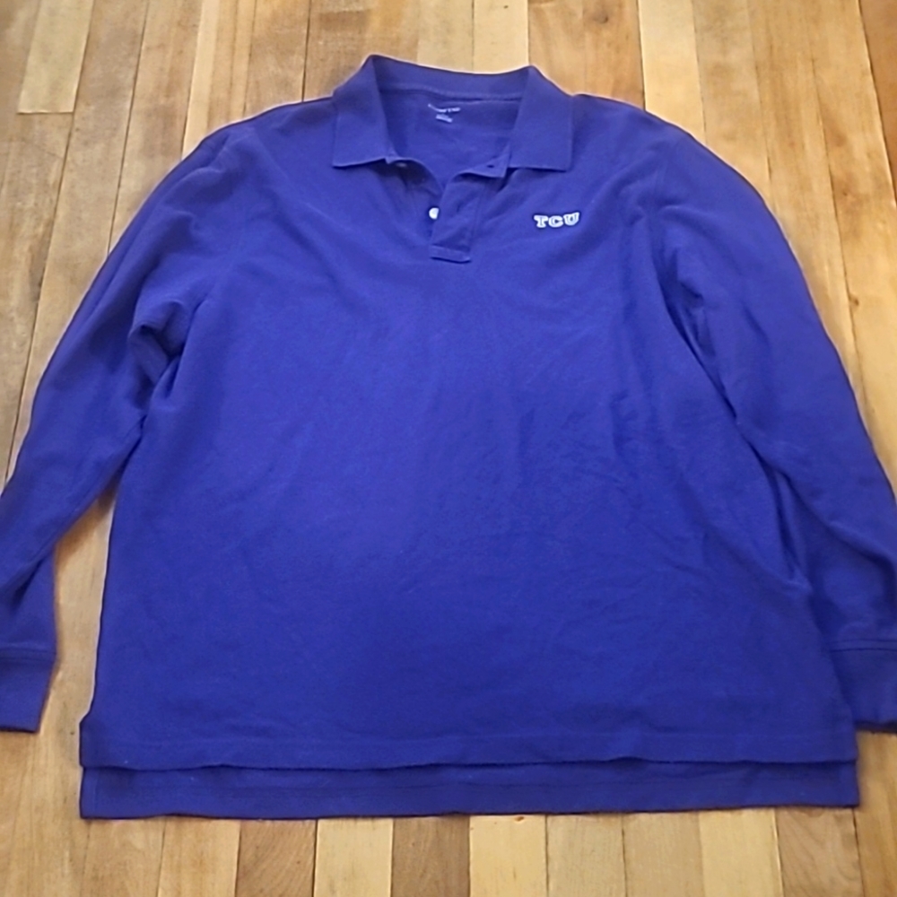 TCU Horned Frogs long sleeve polo Large